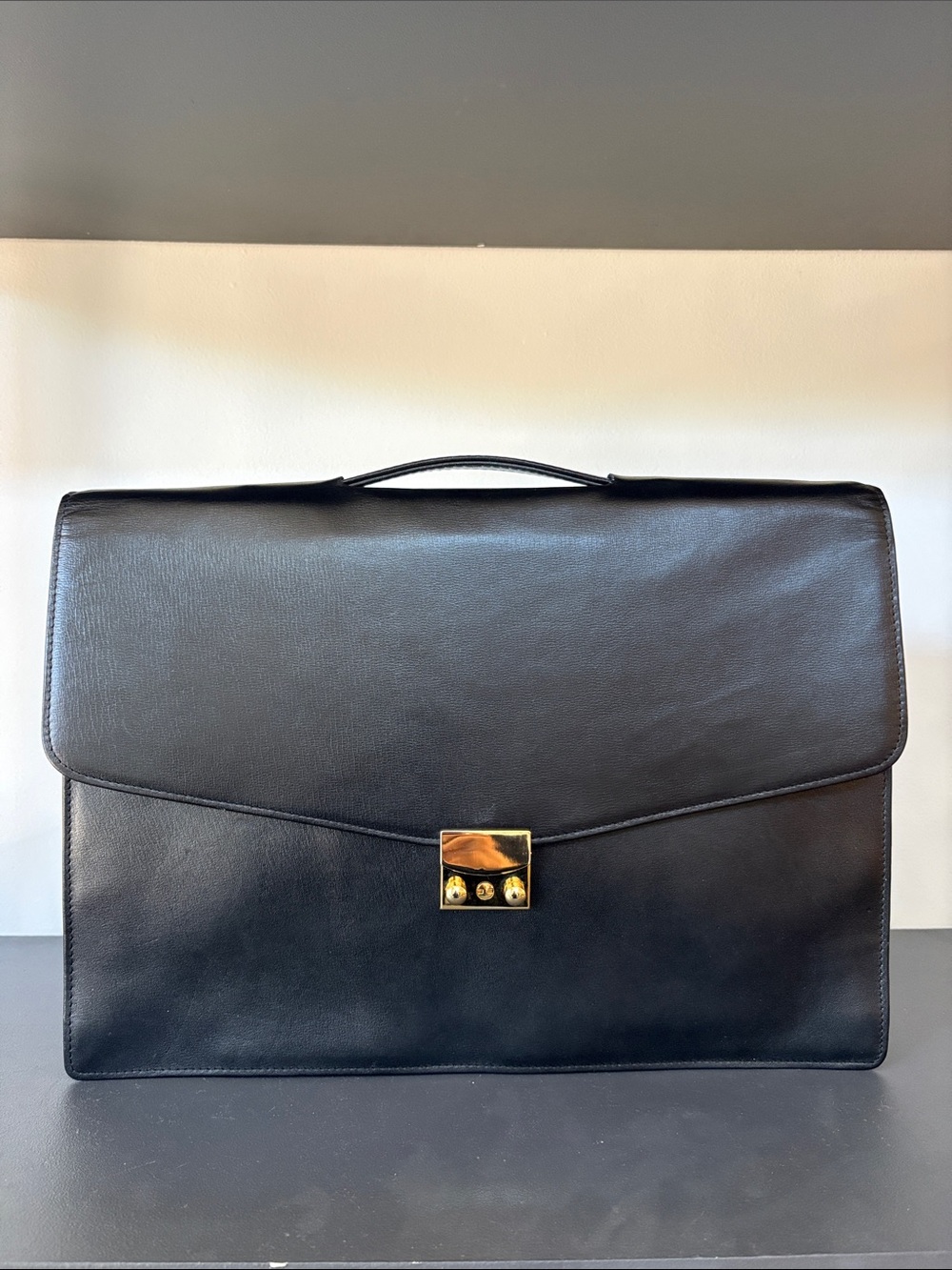 NAZARENO GABRIELLI Leather Briefcase +Original Box/Keys Purchased From Italy